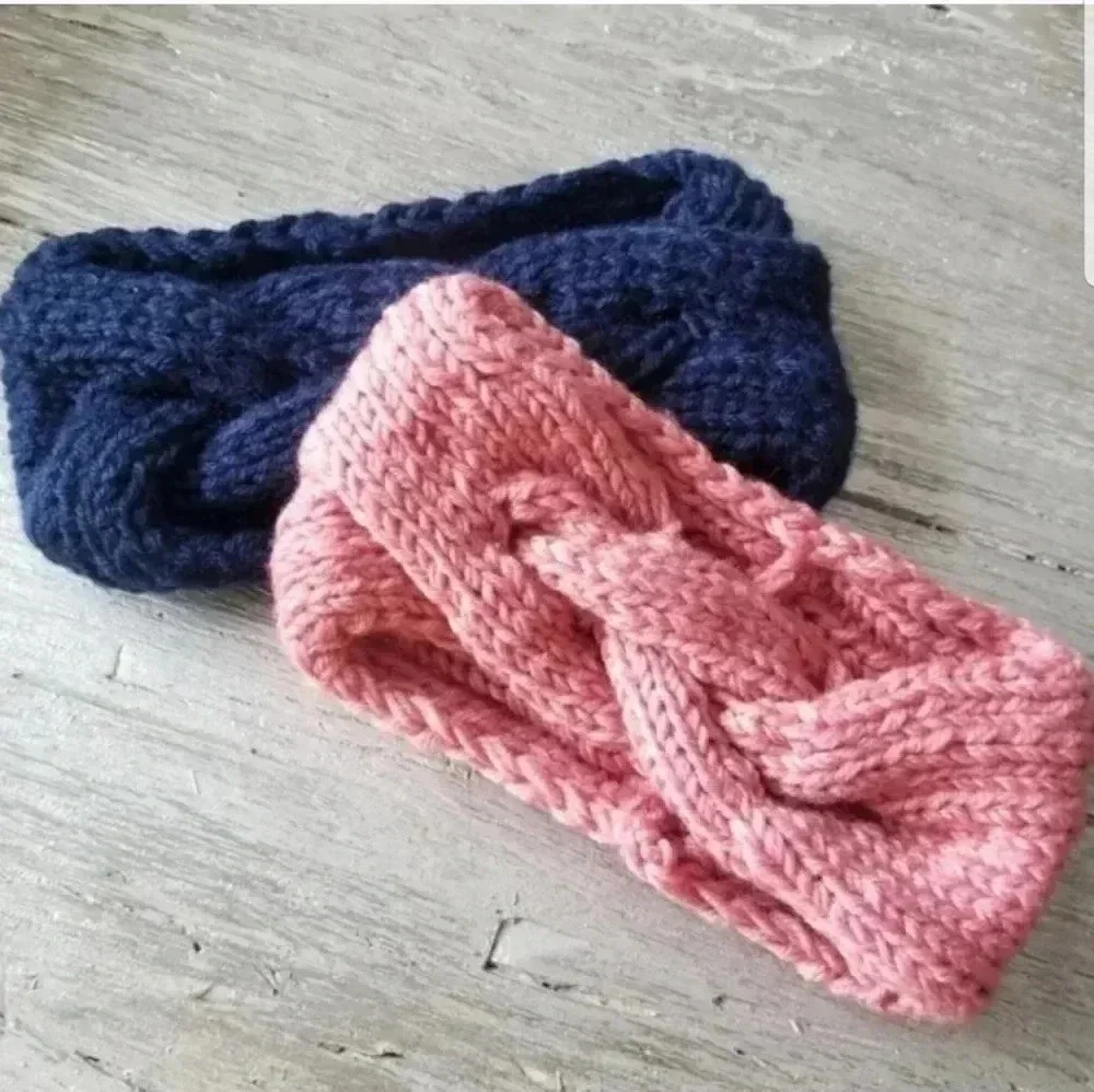 Navy BLUE KNITTED HEADBAND